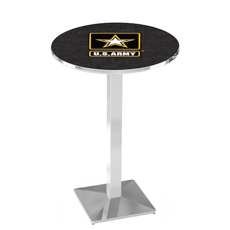Holland Bar Stool Co 42" Chrome U.S. Army Pub Table L217C4228Army